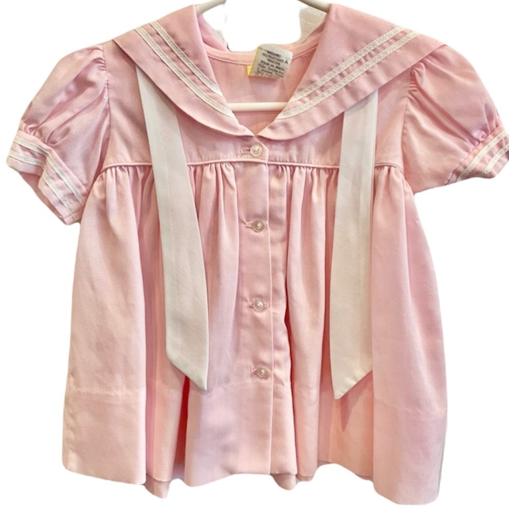 Pink Vintage Sailor Baby Dress
